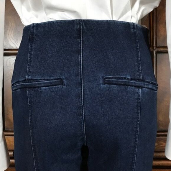 NWOT Motto Dark Wash Hollywood Waist Top Seamed Stretch Ankle Jean - Picture 8 of 10